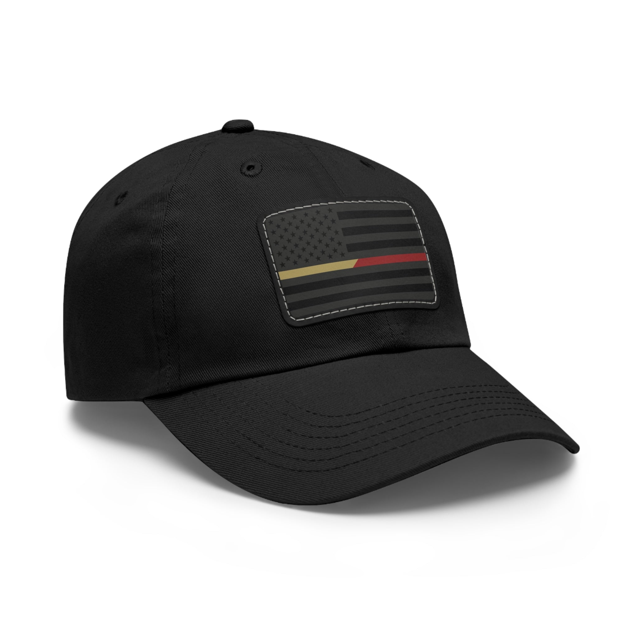 Black Leather Patch hat